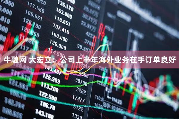 牛融网 大宏立：公司上半年海外业务在手订单良好